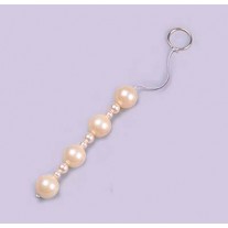 Anal Beads on string - White/Baby pink