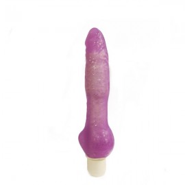 Slick & Slim Glitter Jelly Vibrator 7" - Purple