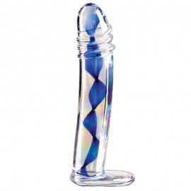 Blue Twirl - Glass-dildo